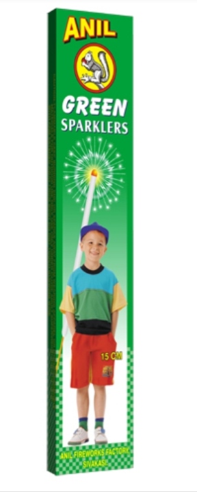 15 CM Green Sparklers